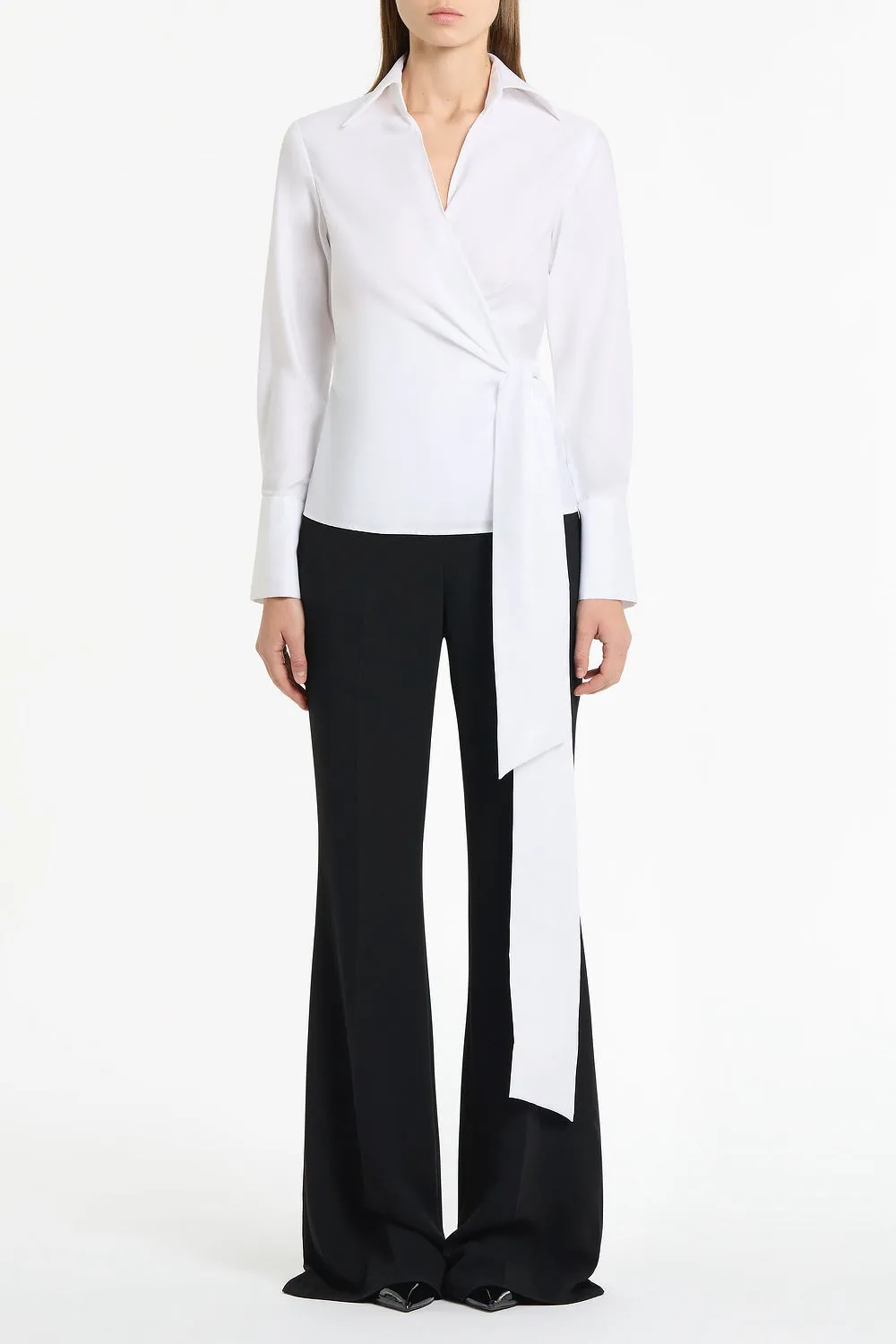 WHITE COTTON WRAP TOP sold by Carla Zampatti