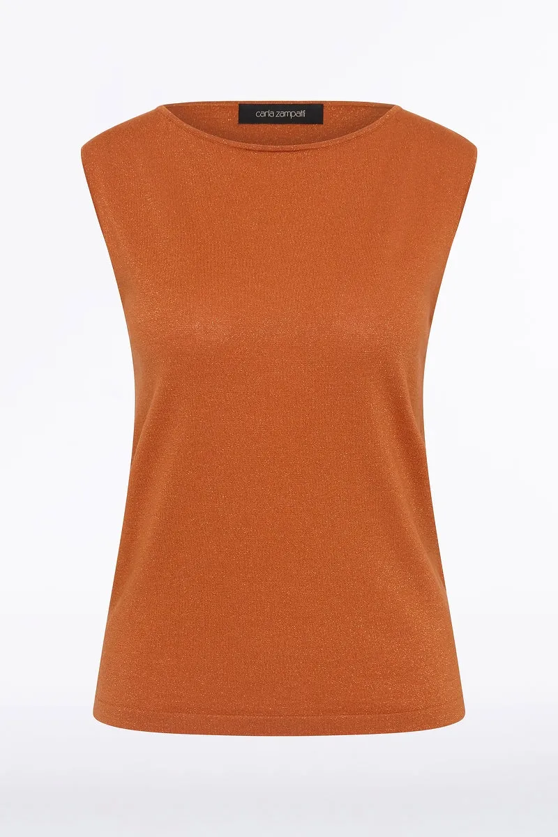 RUSSET METALLIC MERINO KNIT TOP sold by Carla Zampatti product image thumbnail 5