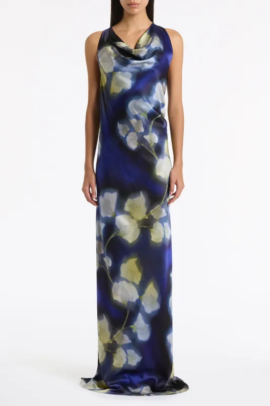 CALLA LILY SILK VISCOSE COWL FRONT GOWN made by Carla Zampatti