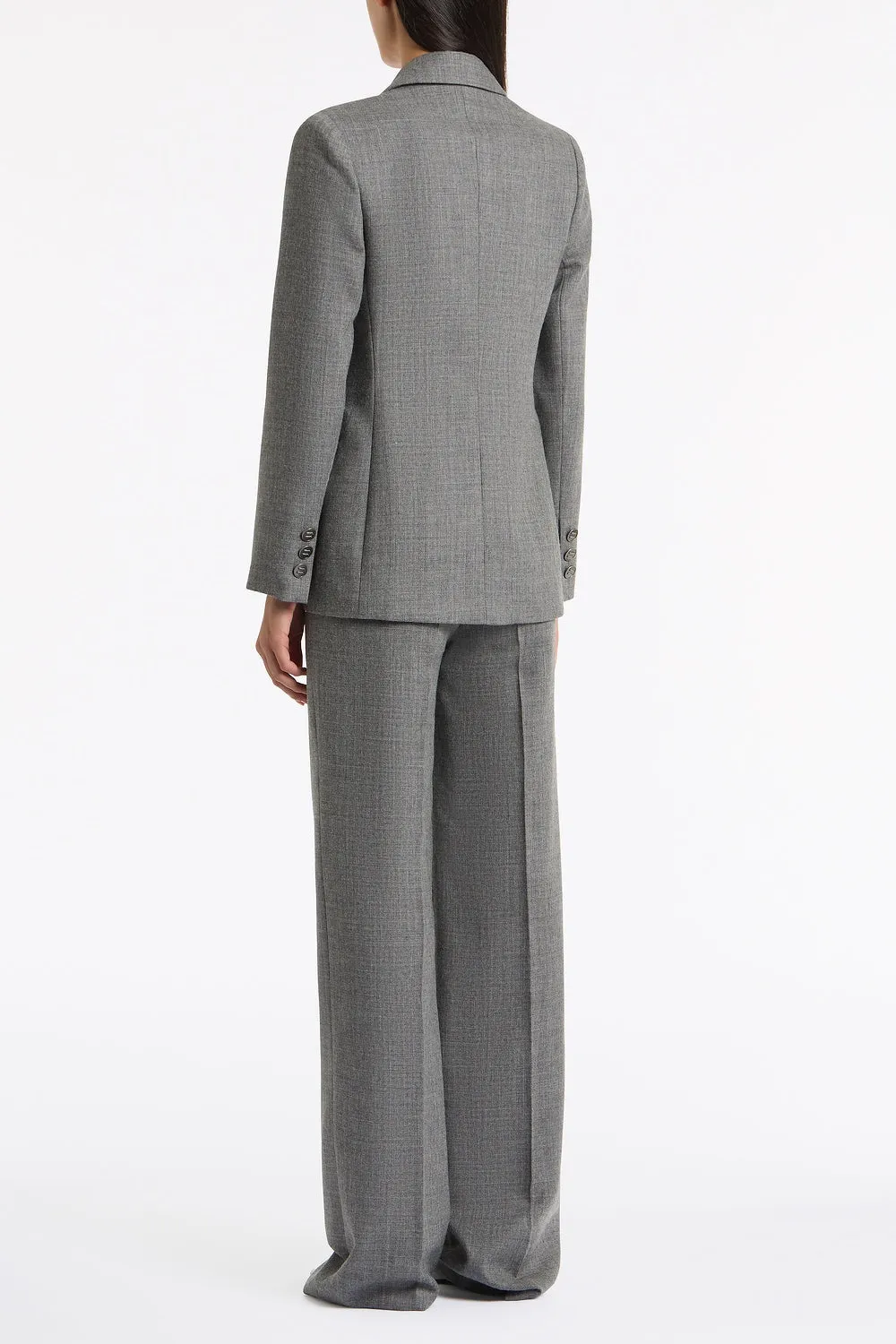 GREY MELANGE WOOL SUITING SCARF JACKET sold by Carla Zampatti product image thumbnail 3
