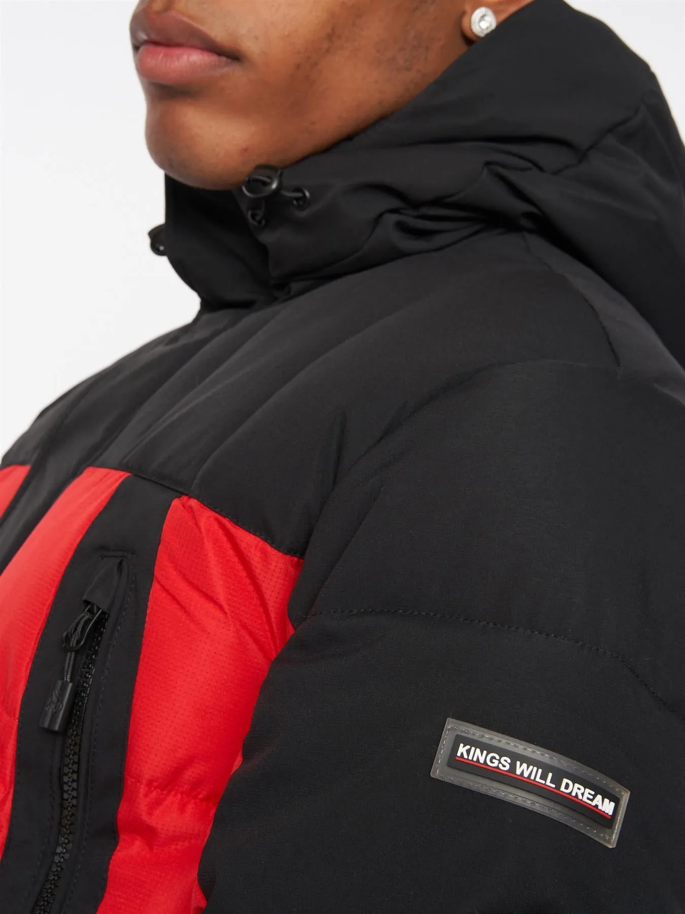 Deyton Short Puffer Jacket Black / Red sold by Kings Will Dream product image thumbnail 4