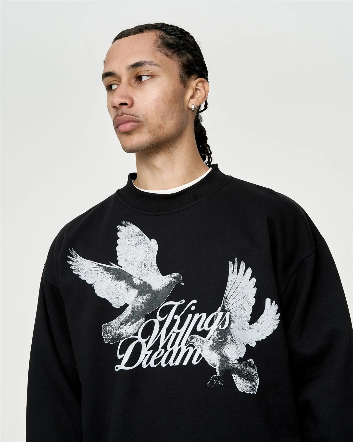 Studio High Flying Doves Crew Sweat Black sold by Kings Will Dream product image thumbnail 3