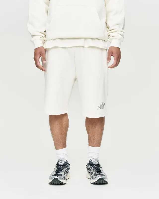 Studio Scripted Jog Shorts Off White sold by Kings Will Dream