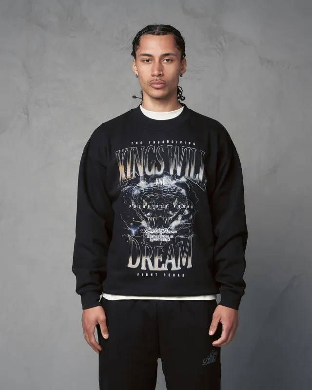 Studio Snake Eyes Crew Sweat Black sold by Kings Will Dream