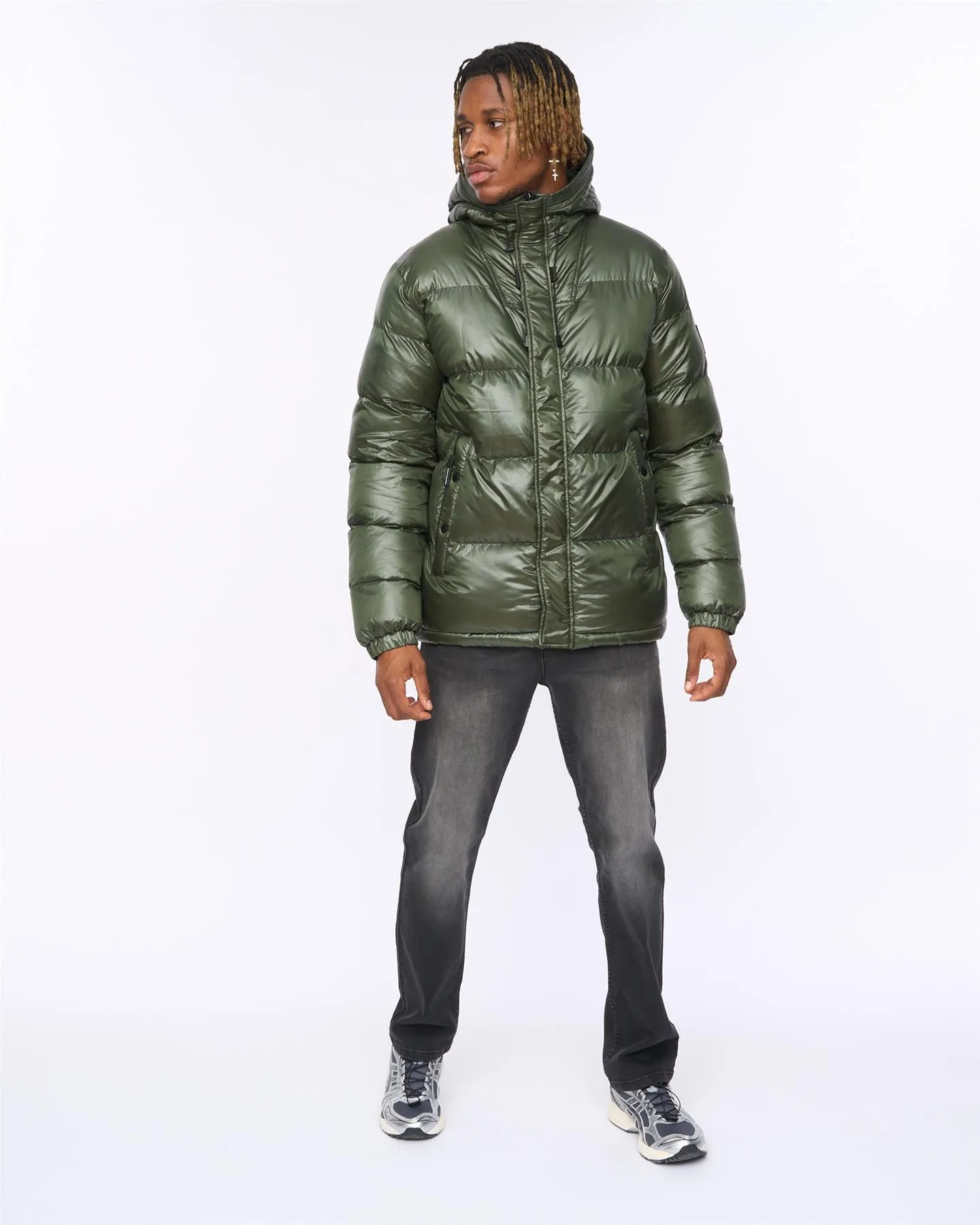 Welcome Puffer Jacket Olive sold by Kings Will Dream product image thumbnail 4