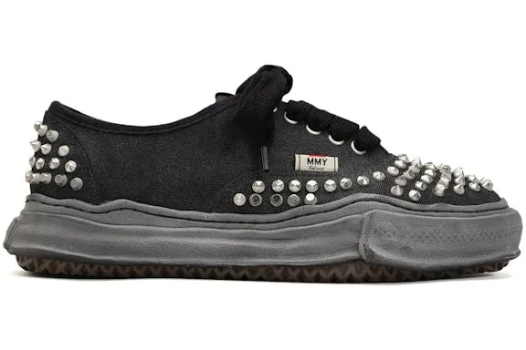 Maison Mihara Yasuhiro Baker OG Sole Studded Canvas Low Black Black sold by Addict Sneakers