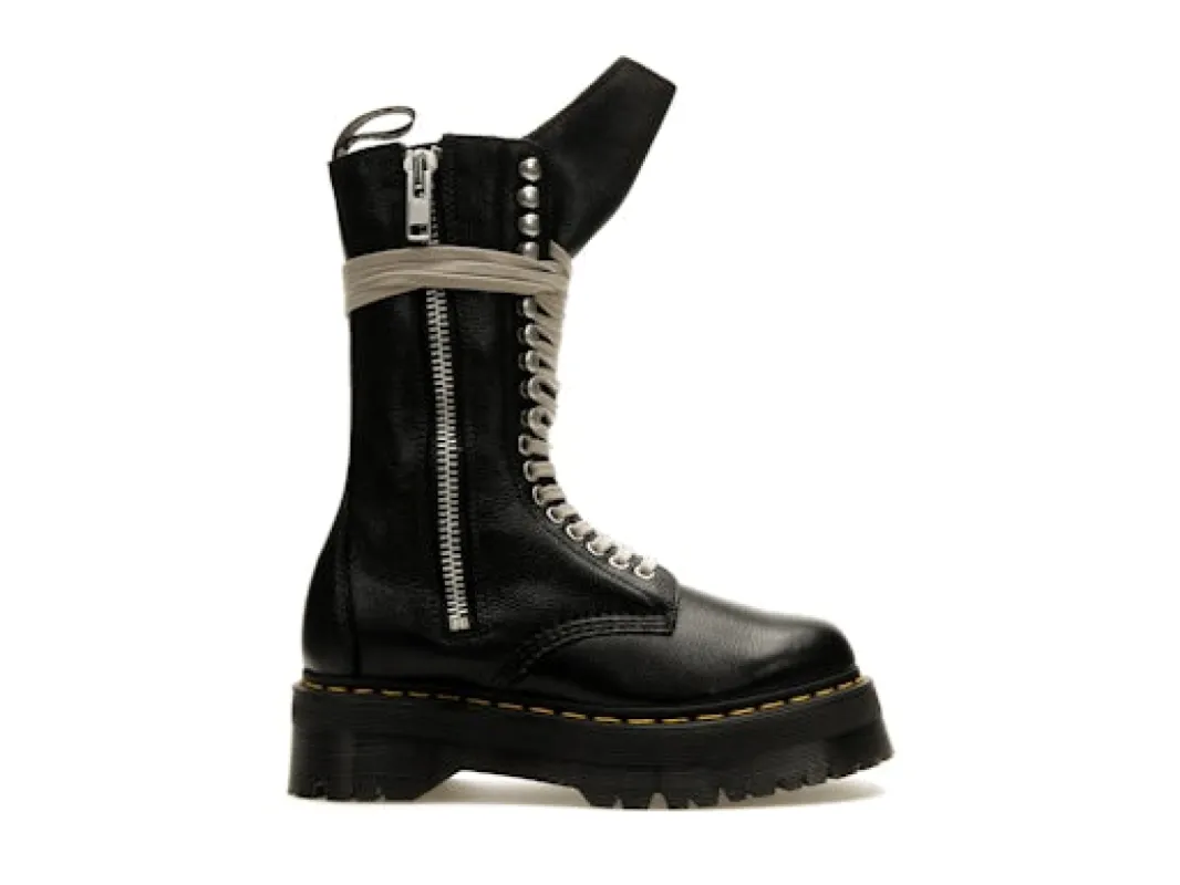 Dr. Martens 1918 Quad Leather Sole Calf Length Boot Rick Owens Black (Women's) sold by Addict Sneakers