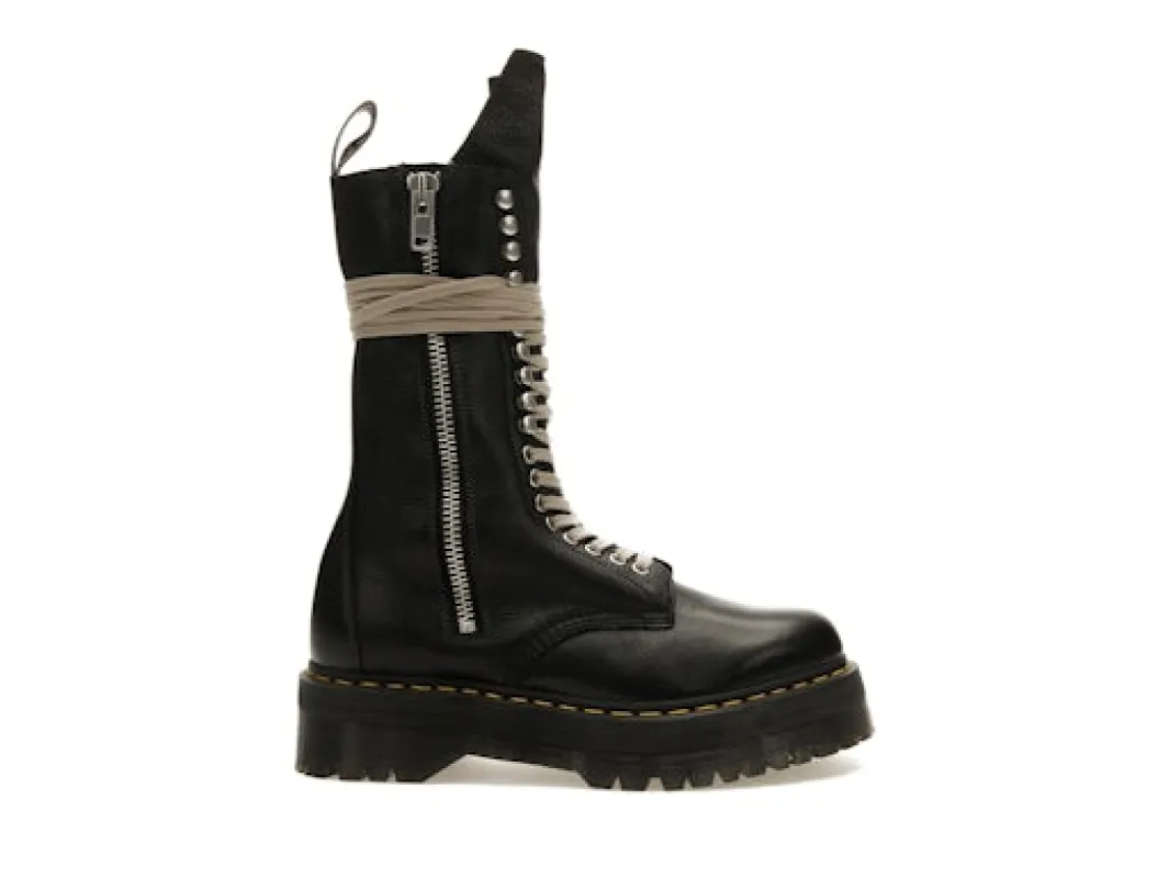 Dr. Martens 1918 Quad Leather Sole Calf Length Boot Rick Owens Black sold by Addict Sneakers