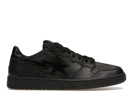 A Bathing Ape Bape SK 8 Sta Triple Black Patent Leather Sta Logo sold by Addict Sneakers