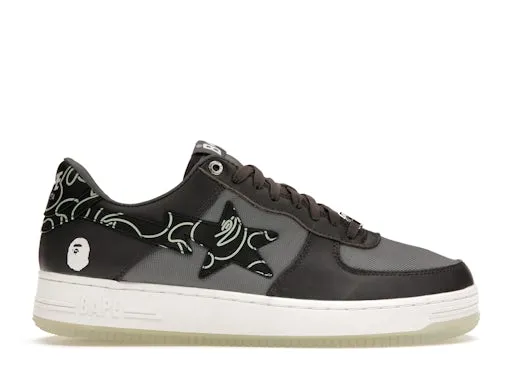 A Bathing Ape Bape Sta Text Code Camo Charcoal sold by Addict Sneakers