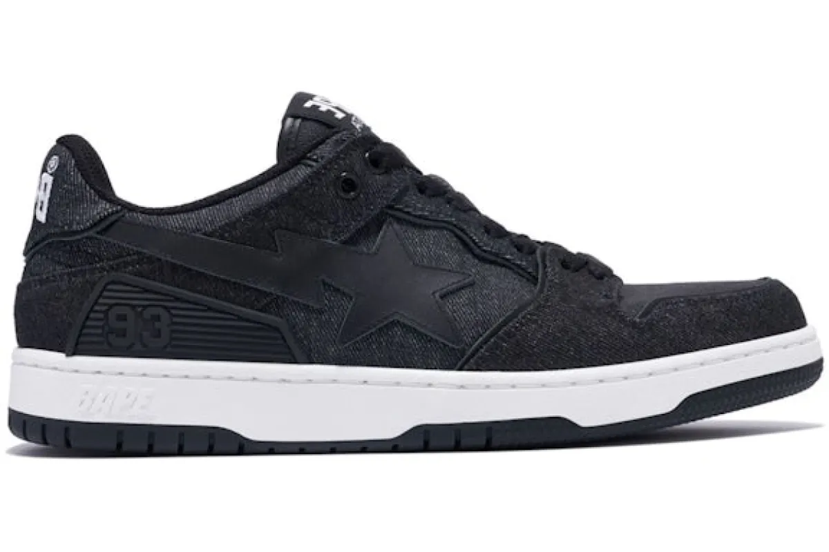 A Bathing Ape Sk 8 Sta Black Denim sold by Addict Sneakers