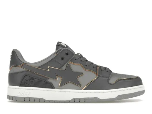 A Bathing Ape Bape SK 8 Sta Grey Gold White sold by Addict Sneakers