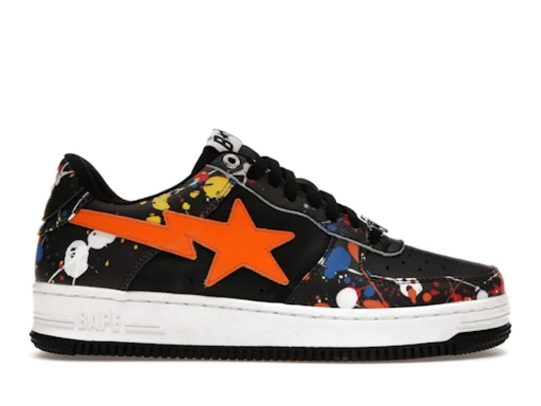 A Bathing Ape Bape Sta Paint Splatter Black sold by Addict Sneakers
