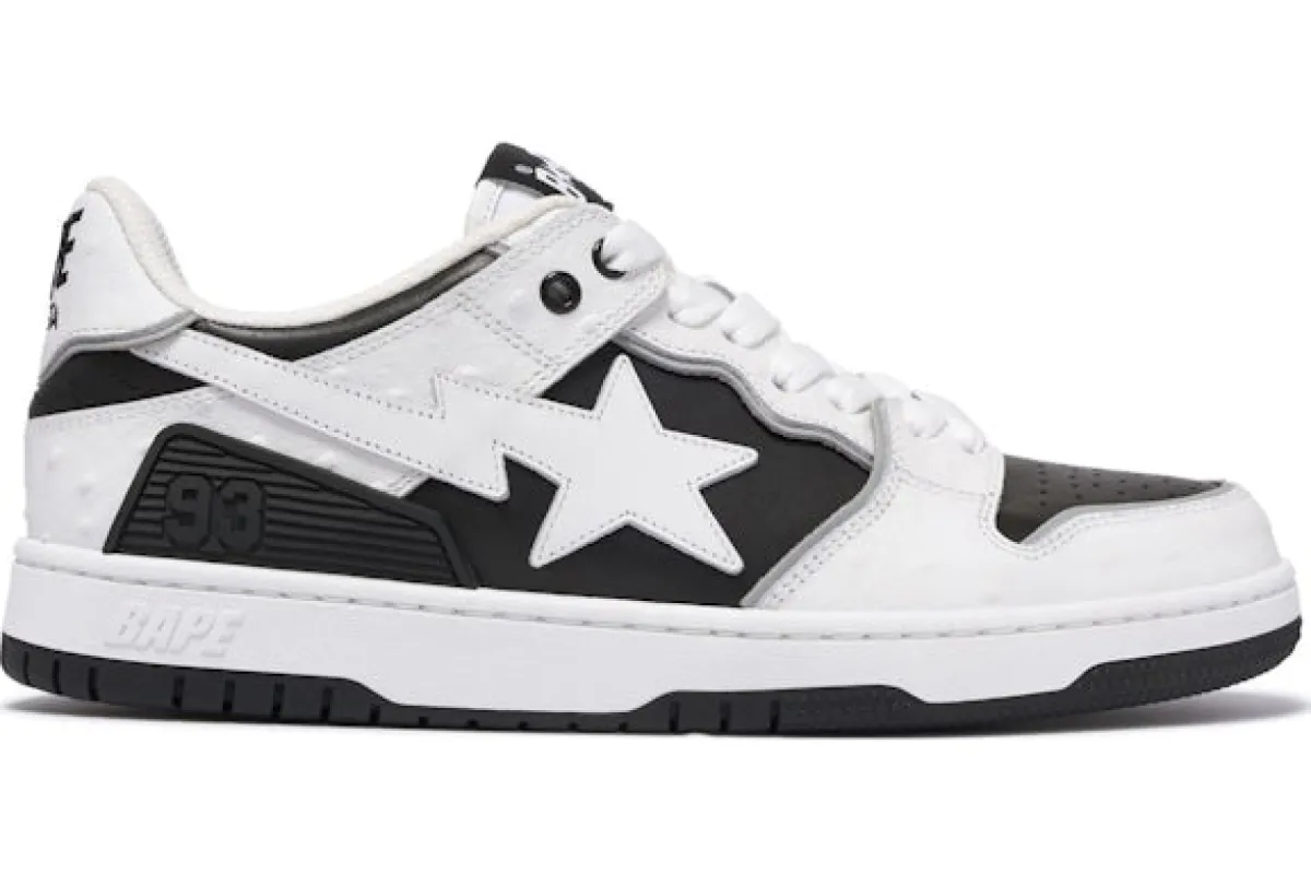 A Bathing Ape Sk 8 Sta#1 Ostrich Pack White Black sold by Addict Sneakers