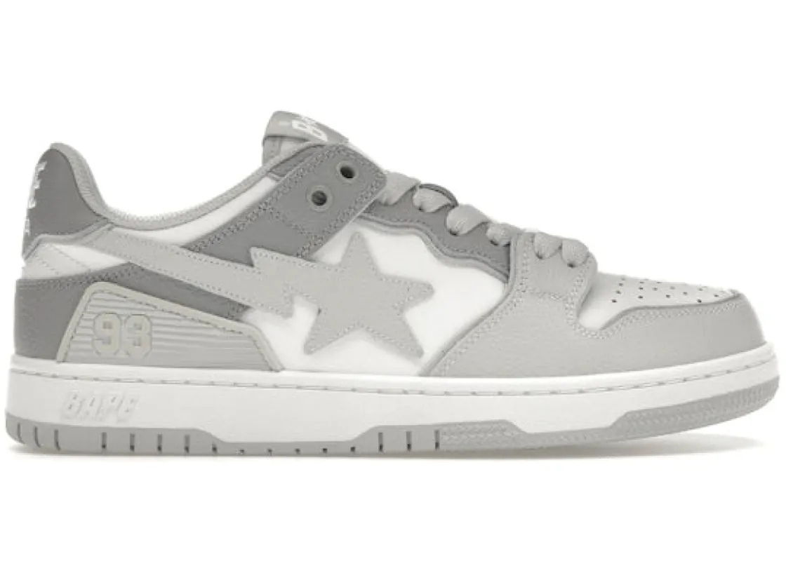A Bathing Ape Sk 8 Sta#5 White Grey sold by Addict Sneakers
