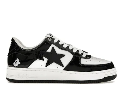 A Bathing Ape Bape Sta Patent Leather Black White sold by Addict Sneakers