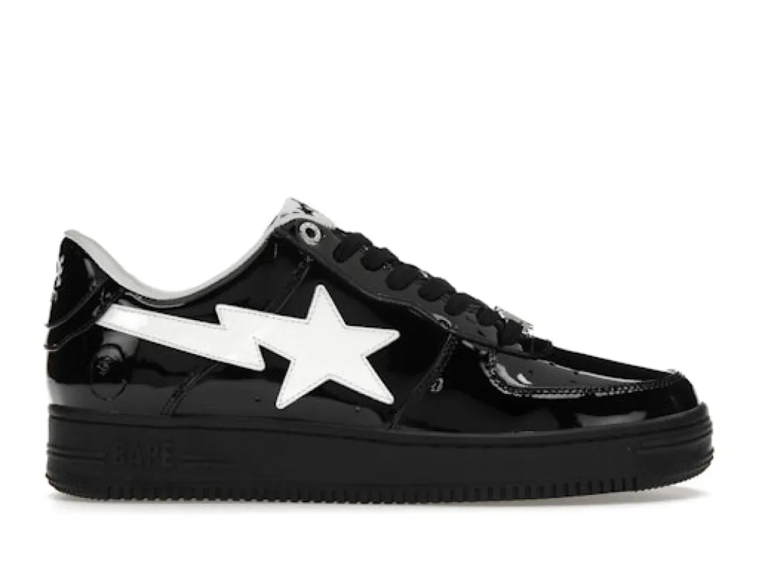 A Bathing Ape Bape Sta#2 Black Patent sold by Addict Sneakers