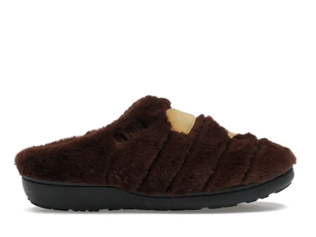 A Bathing Ape Ape Head Puffer Sandals Subu Brown sold by Addict Sneakers