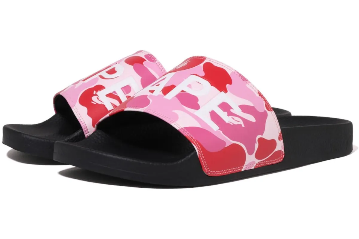 A Bathing Ape ABC Camo Slide Pink (2023) sold by Addict Sneakers