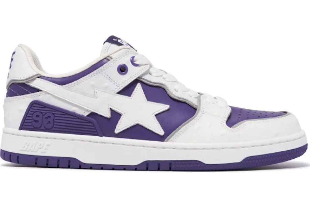 A Bathing Ape Sk 8 Sta#1 Ostrich Pack White Purple sold by Addict Sneakers