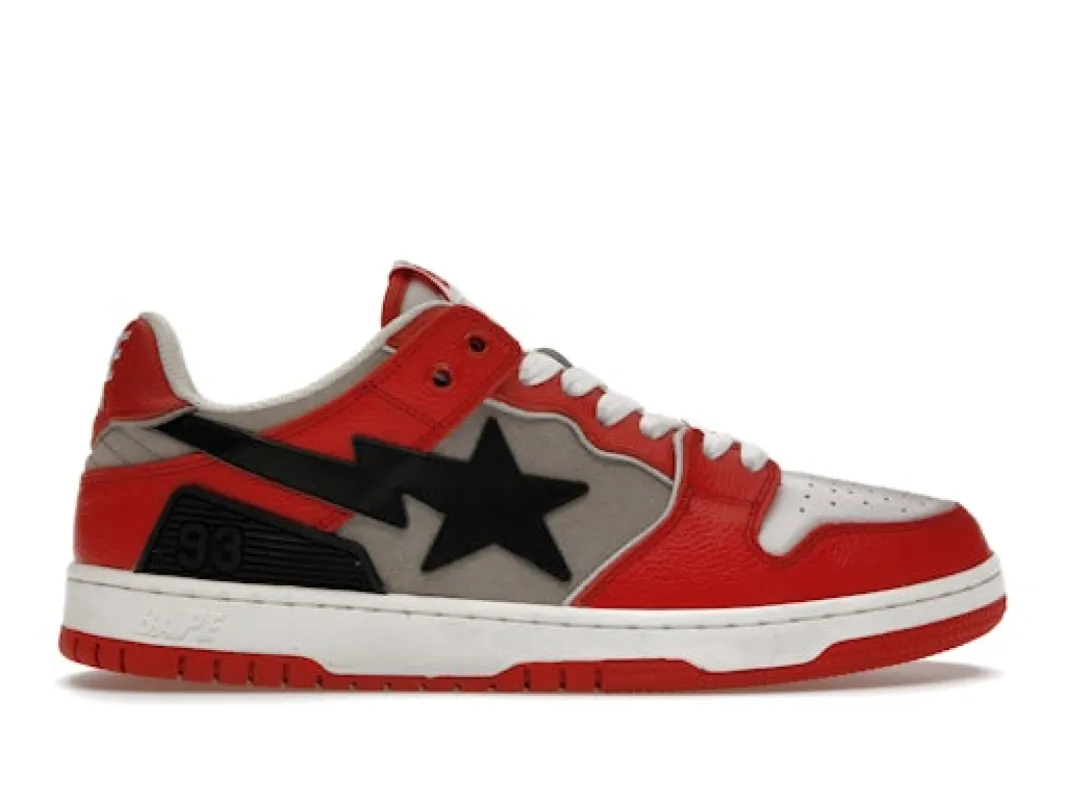 A Bathing Ape Bape SK 8 Sta Red Grey sold by Addict Sneakers