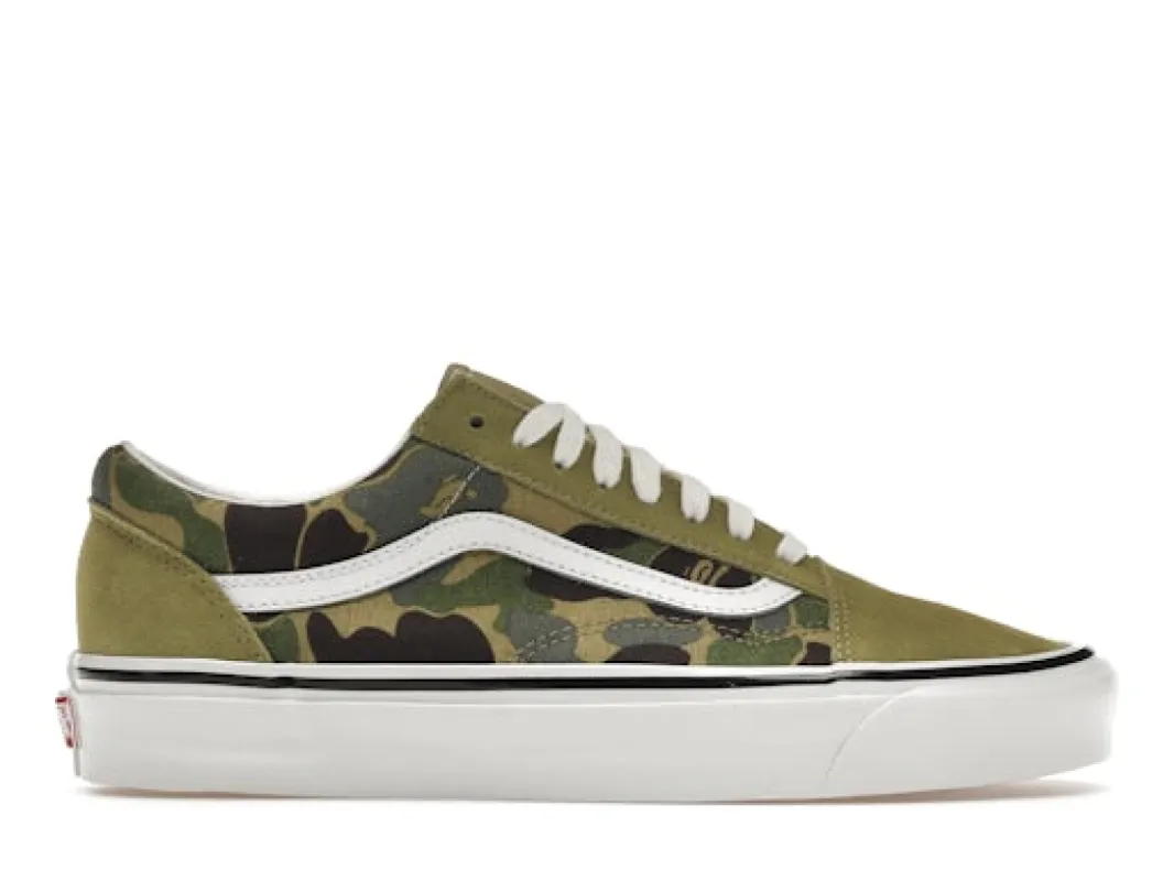 Vans Old Skool 36 DXBape Green ABC Camo sold by Addict Sneakers