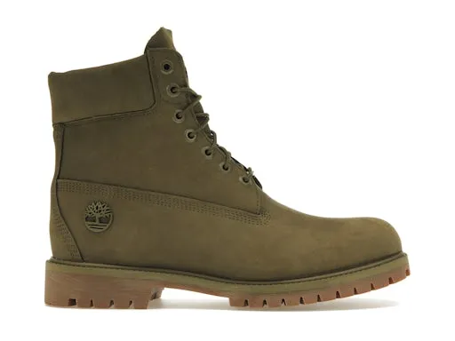 Timberland 6" Heritage Premium Waterproof Boot Olive Nubuck sold by Addict Sneakers