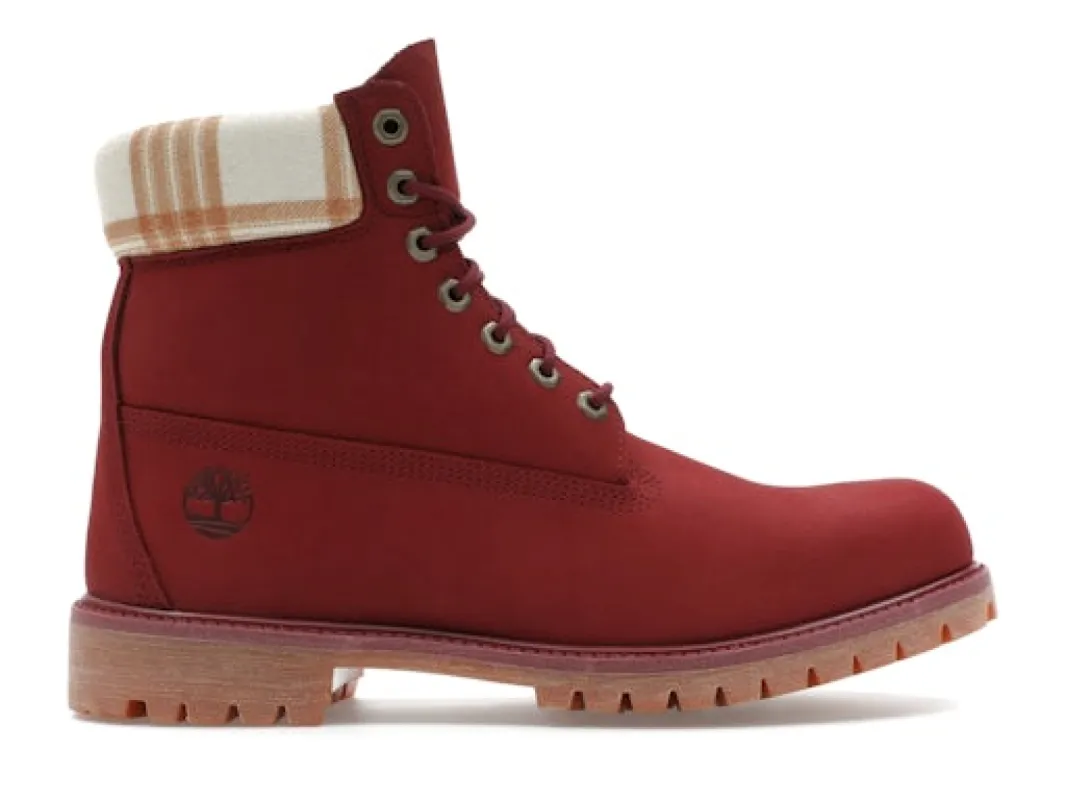 Timberland 6" Heritage Waterproof Boot Dark Red Plaid sold by Addict Sneakers