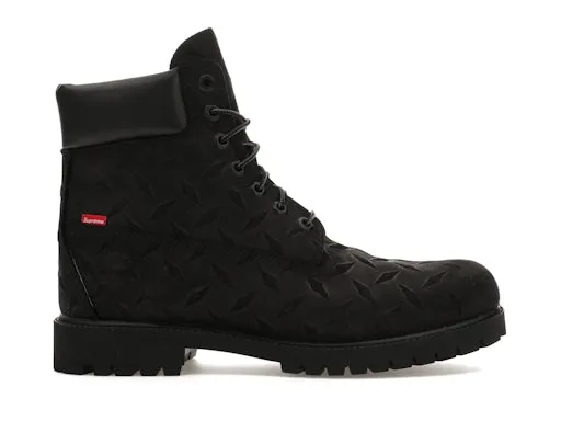 Timberland 6" Premium Waterproof Boot Supreme Diamond Plate Black sold by Addict Sneakers
