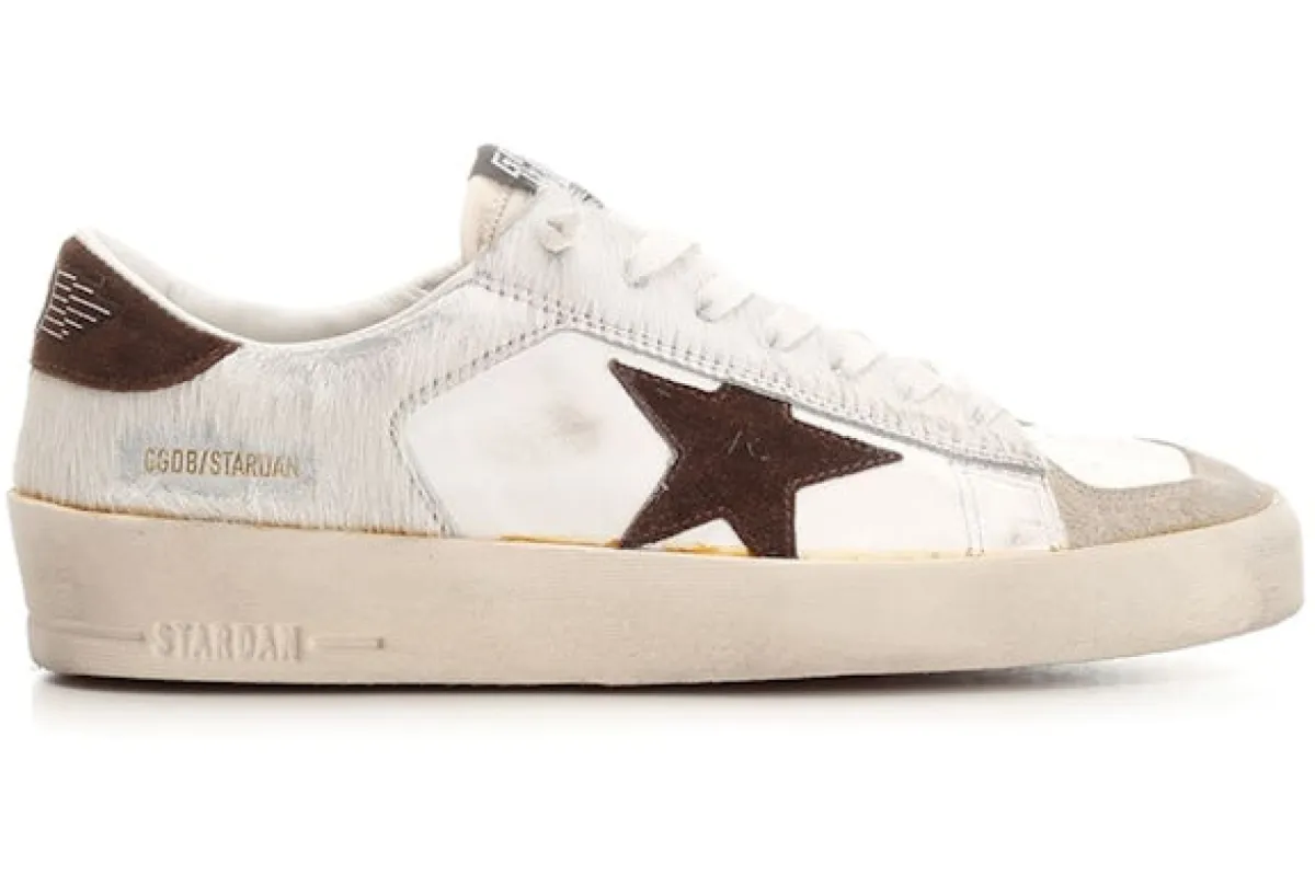 Golden Goose Stardan Pony Hair White Brown sold by Addict Sneakers