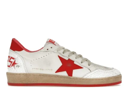 Golden Goose Ball-Star Low White Red sold by Addict Sneakers