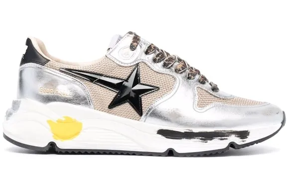 Golden Goose Running Sole Silver Beige Black White sold by Addict Sneakers