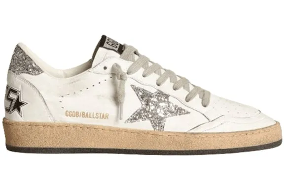 Golden Goose Ball Star White Silver Glitter (Women's) sold by Addict Sneakers