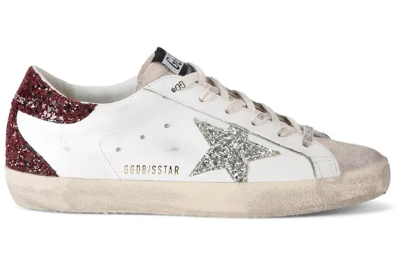 Golden Goose Super-Star White Bordeaux Silver (Women's) sold by Addict Sneakers