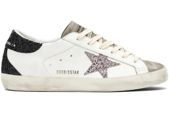 Golden Goose Super-Star White Black Cream Glitter (Women's) sold by Addict Sneakers