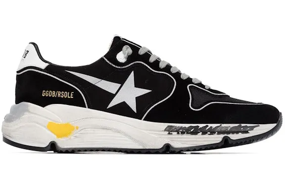 Golden Goose Running Sole Suede Hand-Painted Black Silver White sold by Addict Sneakers