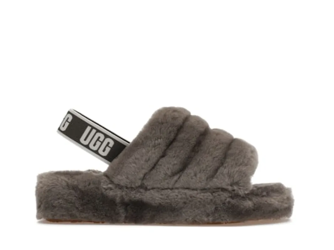 UGG Fluff Yeah Slide Charcoal (Women's) sold by Addict Sneakers
