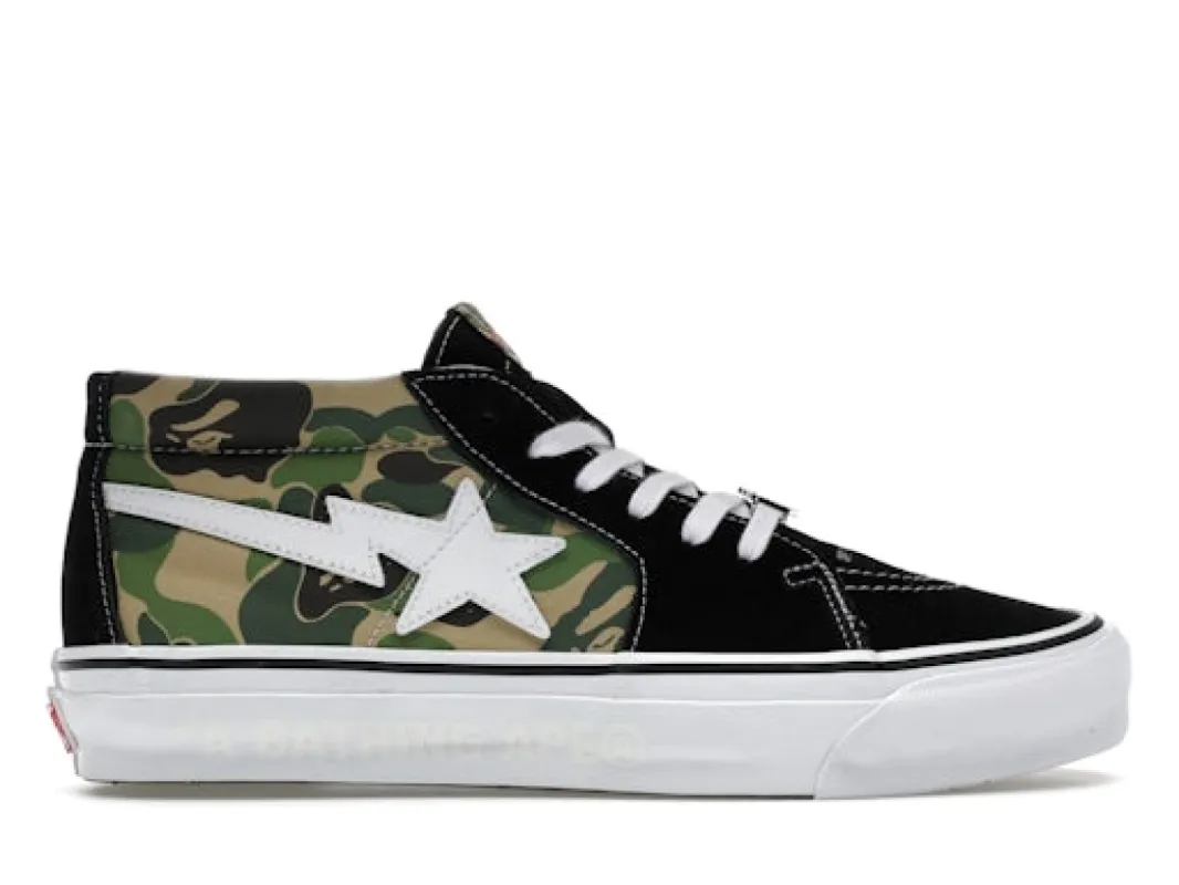 Vans LX Sk 8-Mid Bape ABC Camo Black Green sold by Addict Sneakers