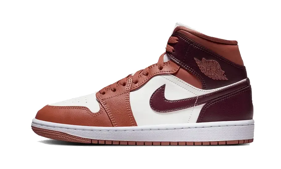 Air Jordan 1 Mid Dusty Peach Night Maroon sold by Addict Sneakers