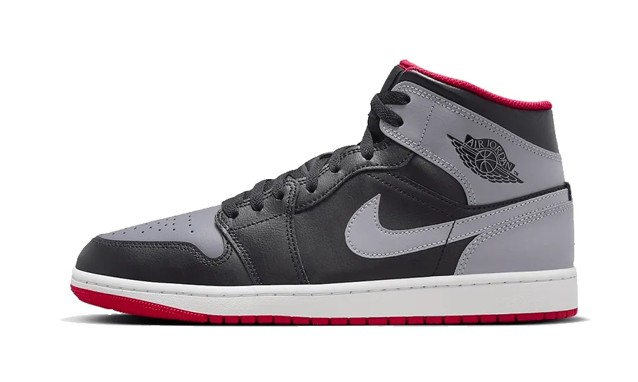 Air Jordan 1 Mid Black Grey Red sold by Addict Sneakers