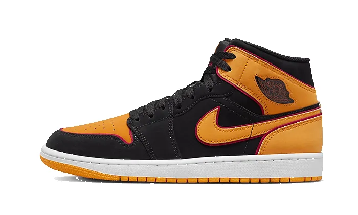 Air Jordan 1 Mid Fat Tongue Black Orange sold by Addict Sneakers