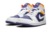 Air Jordan 1 Mid White Laser Orange Deep Royal Blue sold by Addict Sneakers