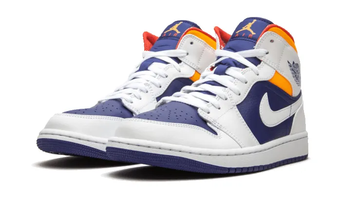 Air Jordan 1 Mid White Laser Orange Deep Royal Blue sold by Addict Sneakers product image thumbnail 2