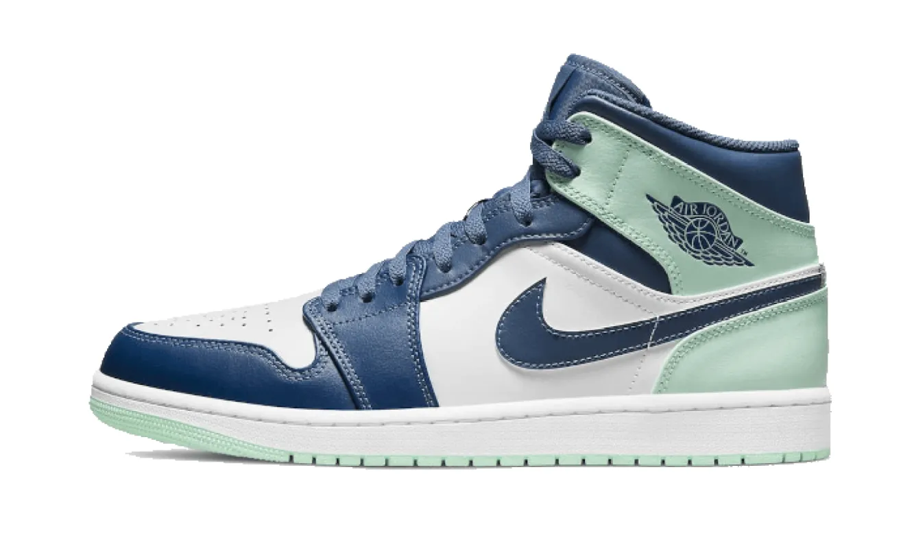 Air Jordan 1 Mid Mystic Navy Mint Foam sold by Addict Sneakers
