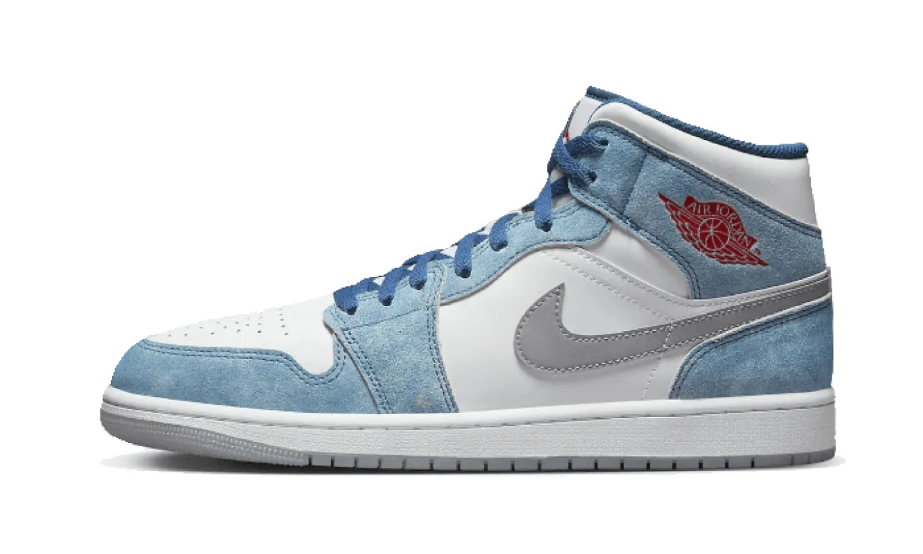 Air Jordan 1 Mid French Blue Fire Red sold by Addict Sneakers