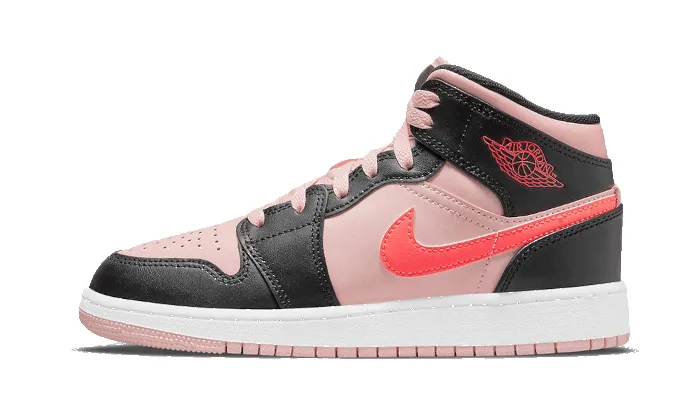 Air Jordan 1 Mid Black Pink Crimson sold by Addict Sneakers