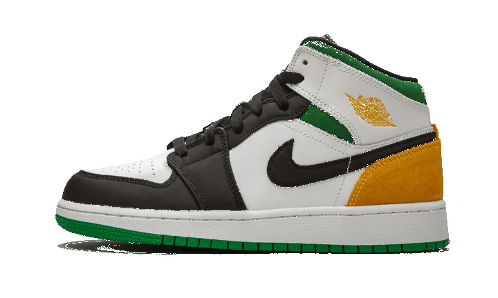 Air Jordan 1 Mid Se White Laser Orange Lucky Green sold by Addict Sneakers