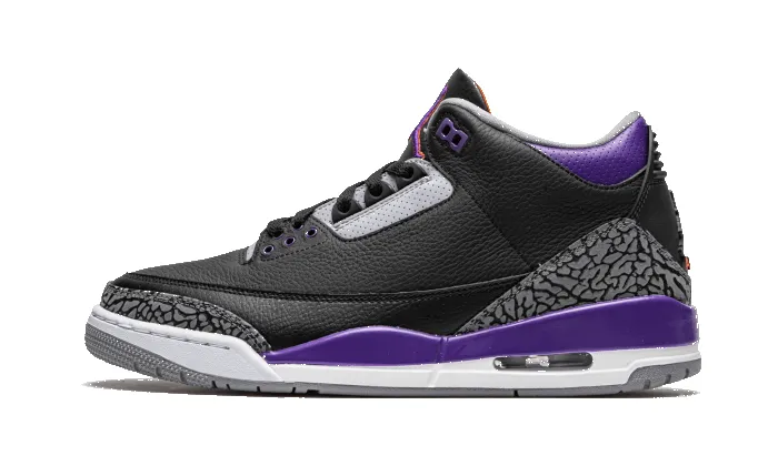 Air Jordan 3 Retro Black Court Purple sold by Addict Sneakers