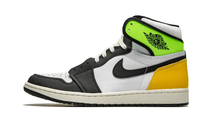 Air Jordan 1 Retro High White Black Volt University Gold sold by Addict Sneakers