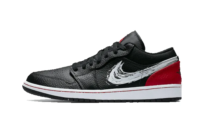 Air Jordan 1 Low Brushstroke Swoosh Black sold by Addict Sneakers